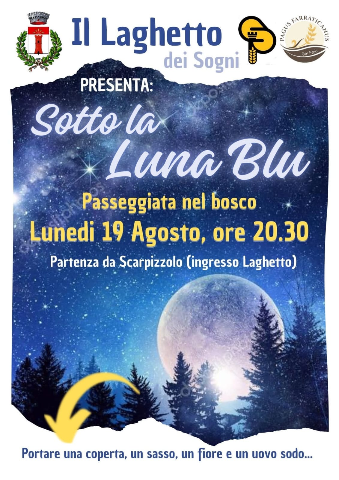 Passeggiata nel bosco. Sotto la luna blu. 